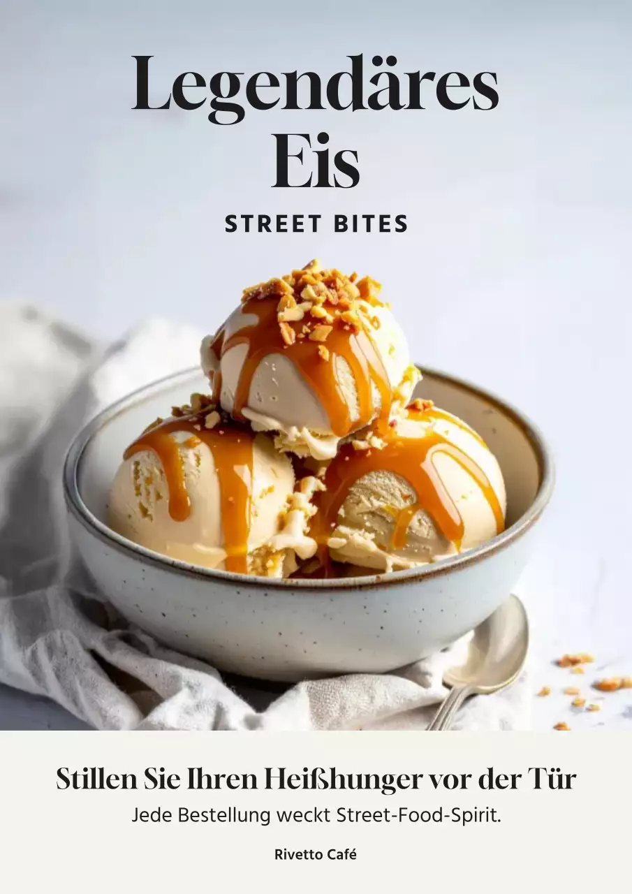 Beiges modernes Eiscreme-Werbungsplakat