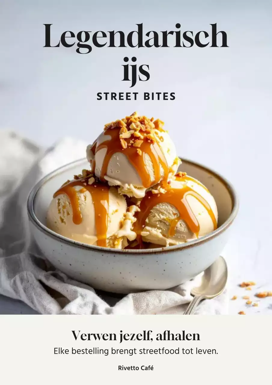 Beige moderne ijsreclameposter