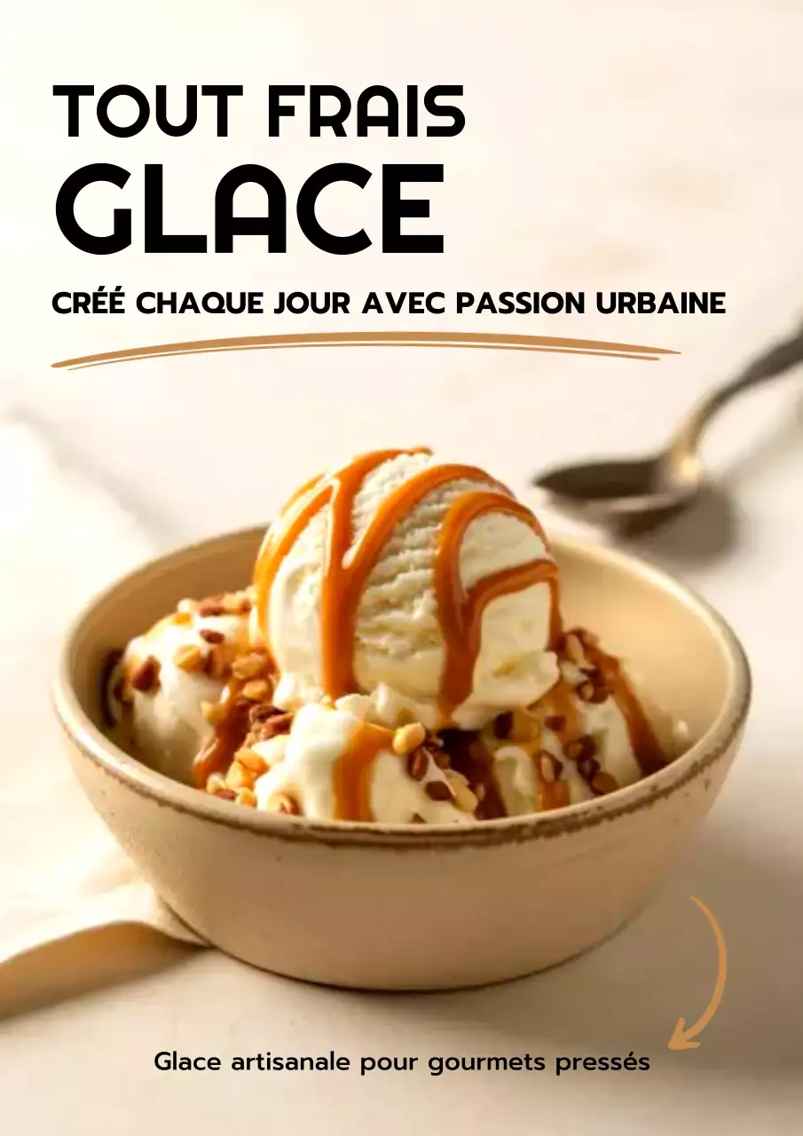 Affiche promotionnelle de desserts tendance beiges