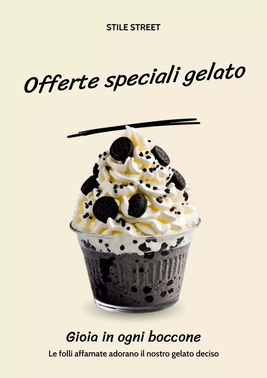 Poster promozionale del dessert retrò rosa