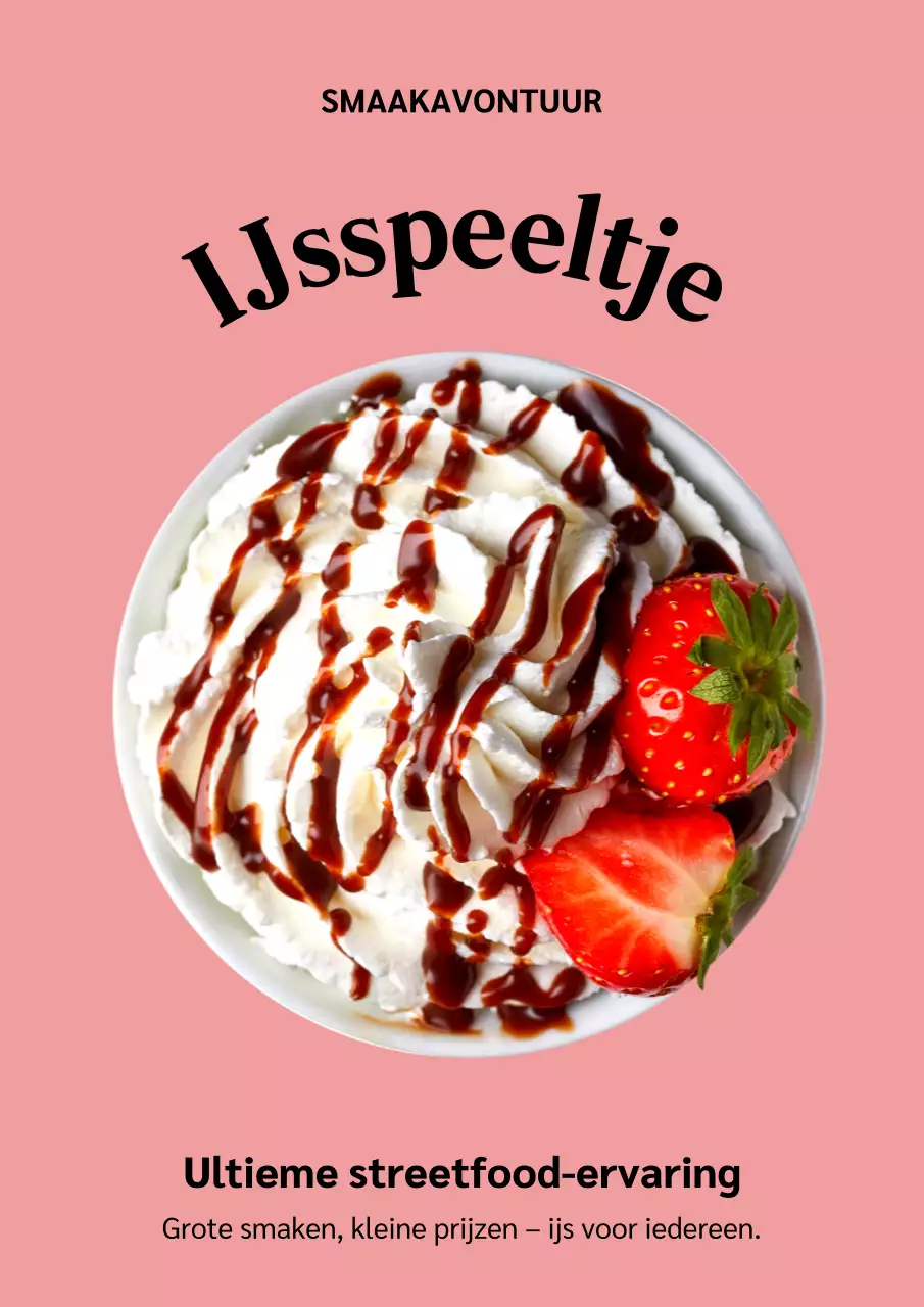 Roze moderne ijspromotieposter