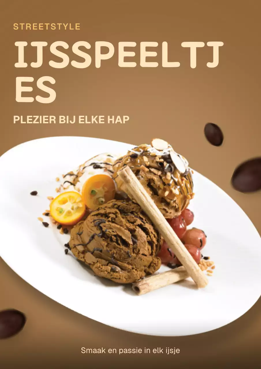 Promotieposter voor trendy desserts in oranje
