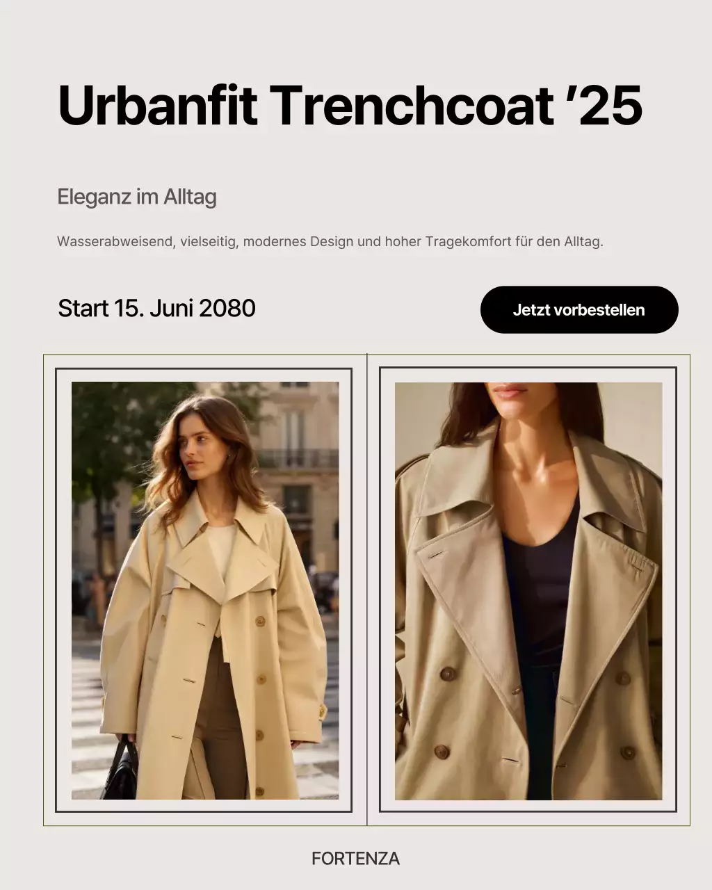 Instagram-Post zur Förderung von Beige Modern Fashion