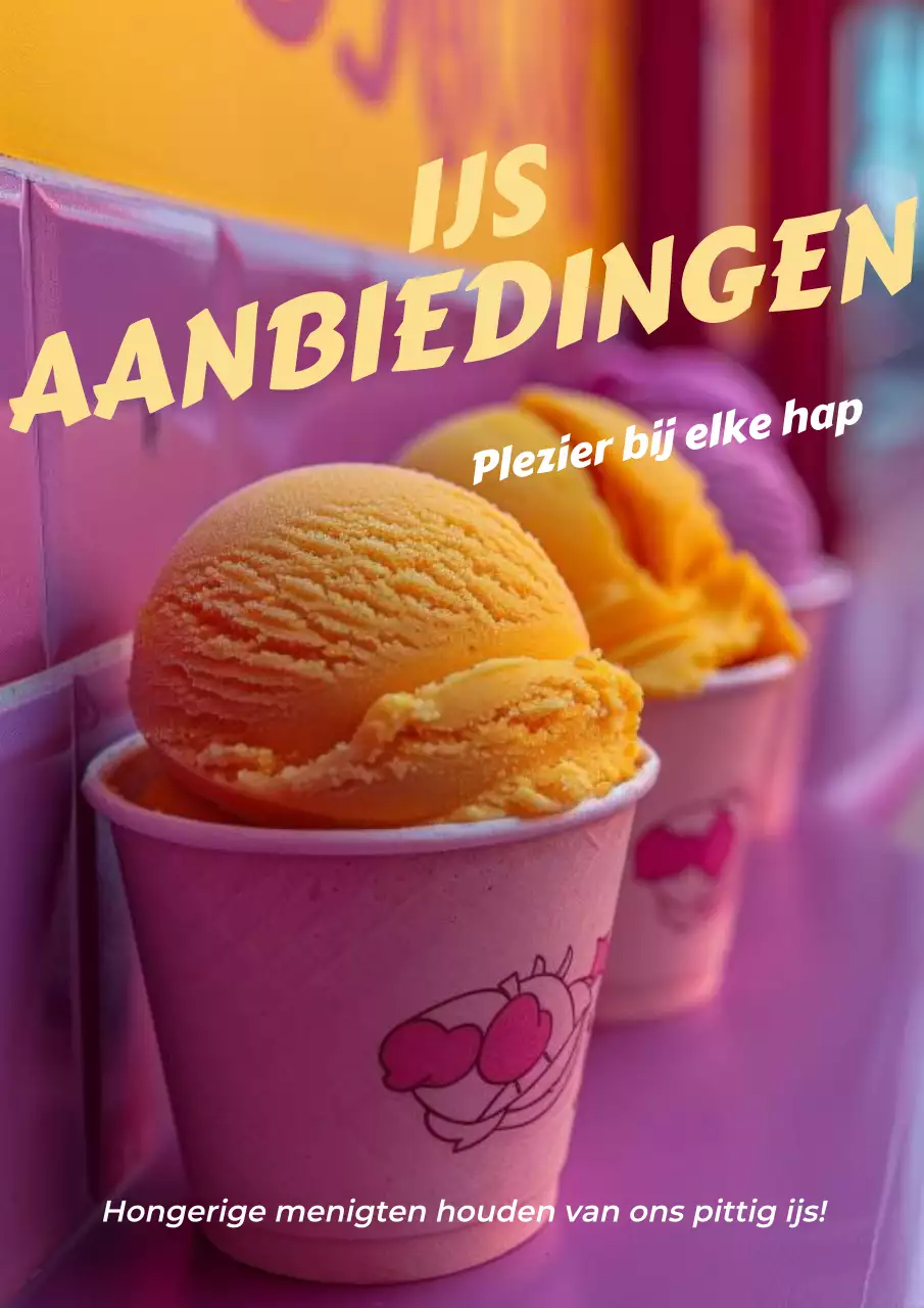 Regenboog Trendy IJs Advertentieposter