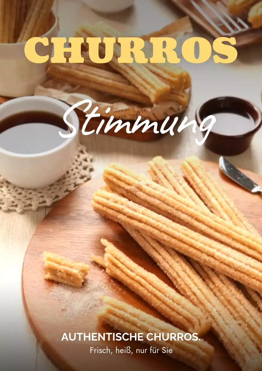 Brown Rustikales Churros-Anzeigenplakat