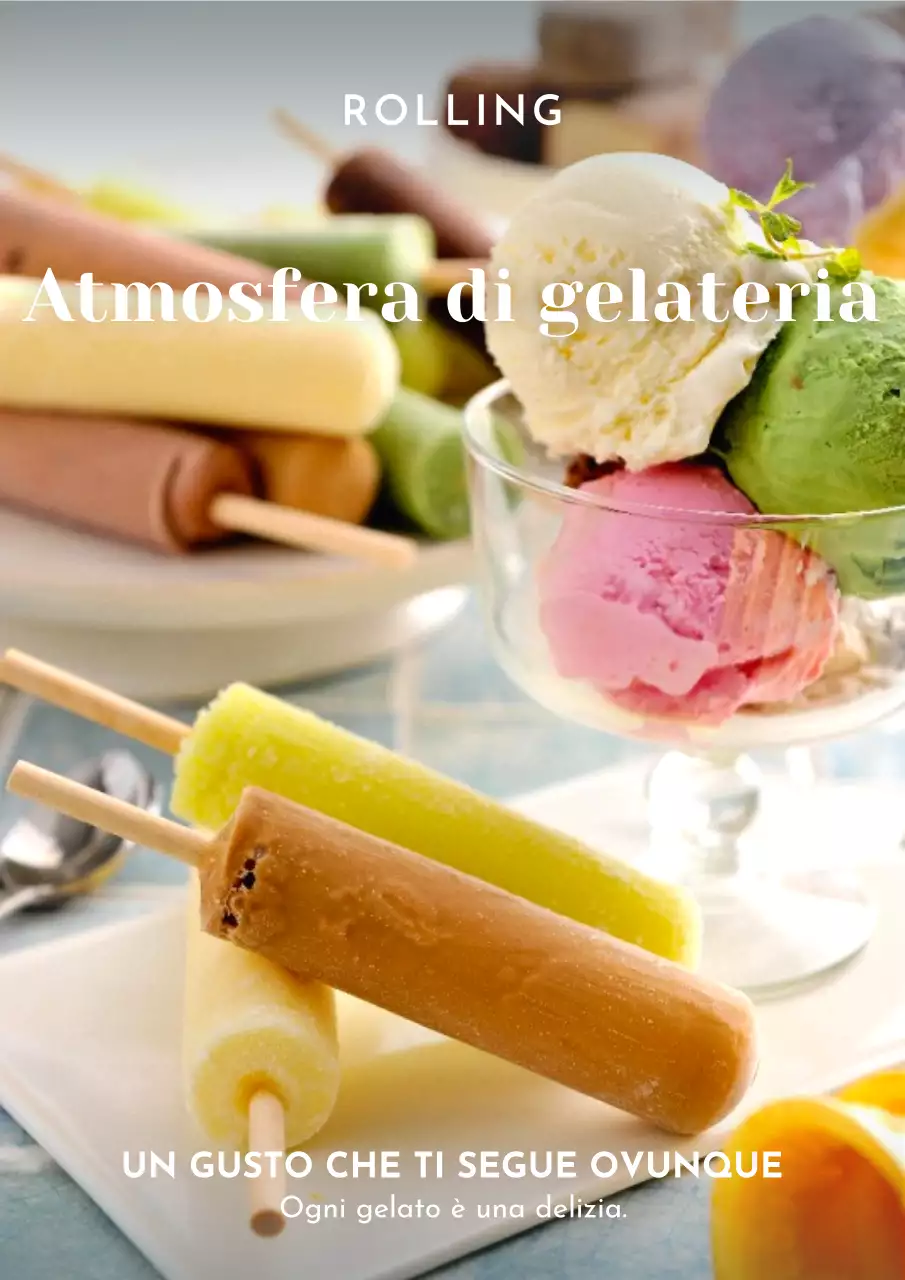 Poster promozionale del gelato retrò beige