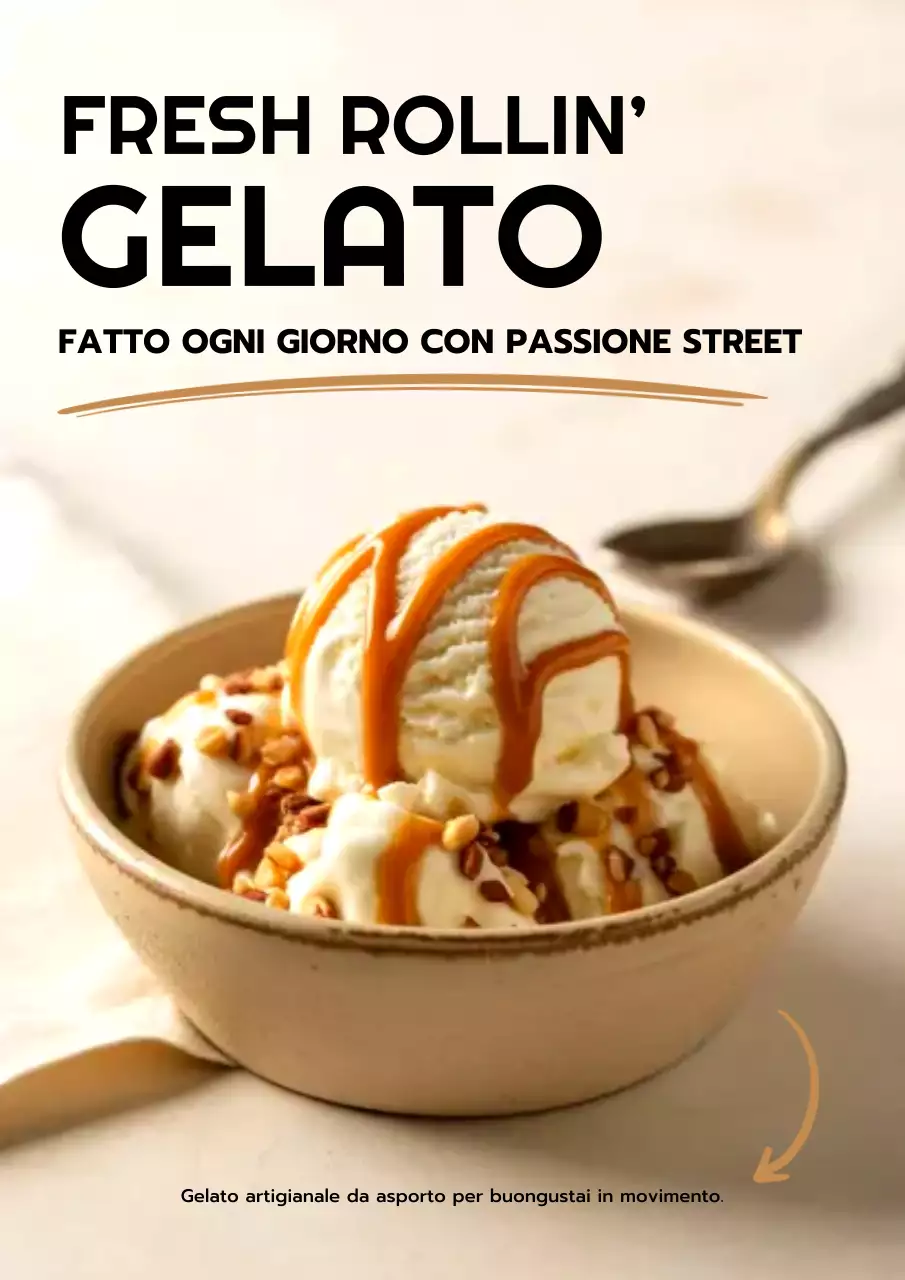 Poster promozionale di dessert alla moda beige