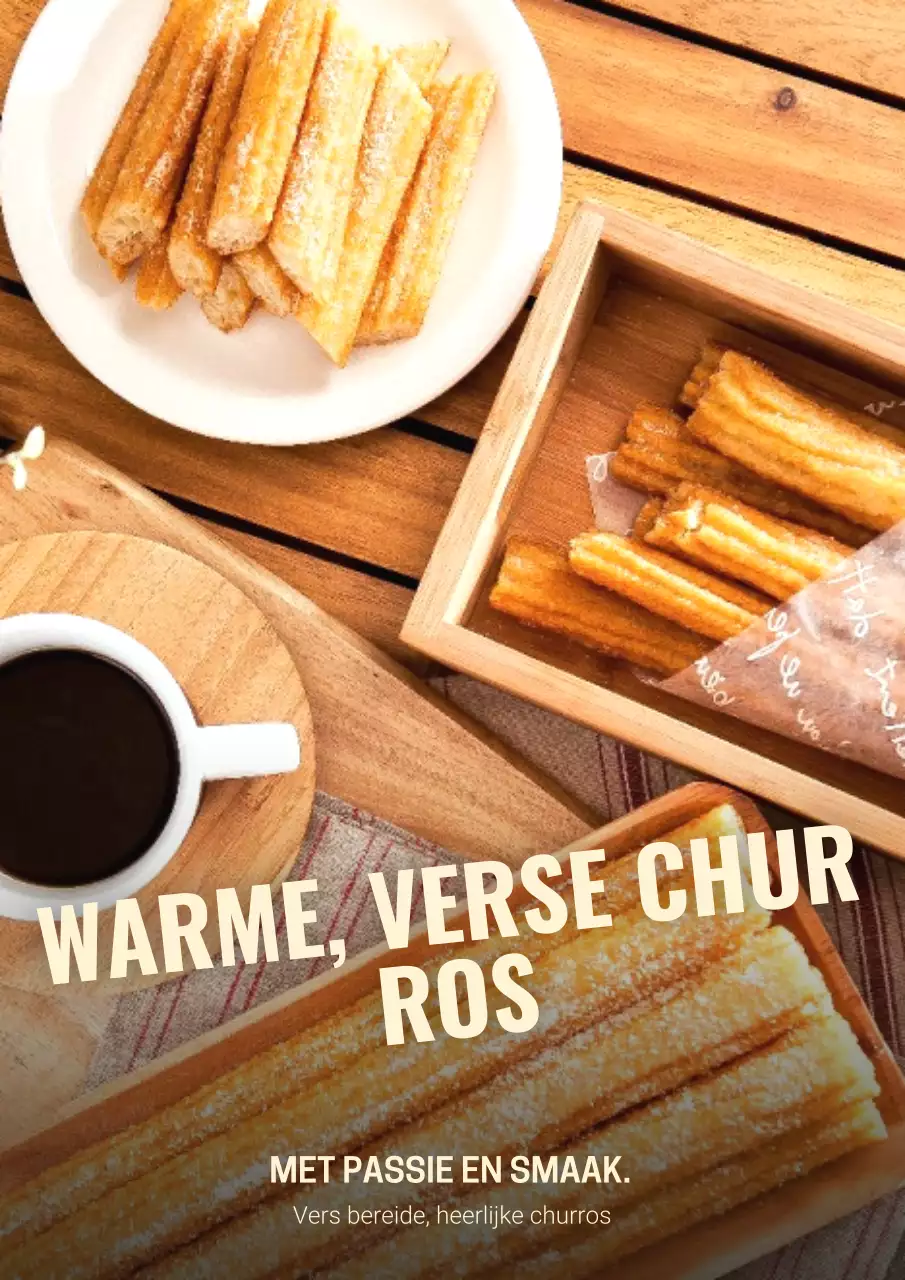 Beige Rustieke Churros Advertentieposter