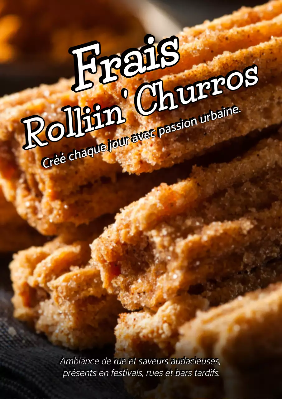 Affiche promotionnelle de churros tendance marron