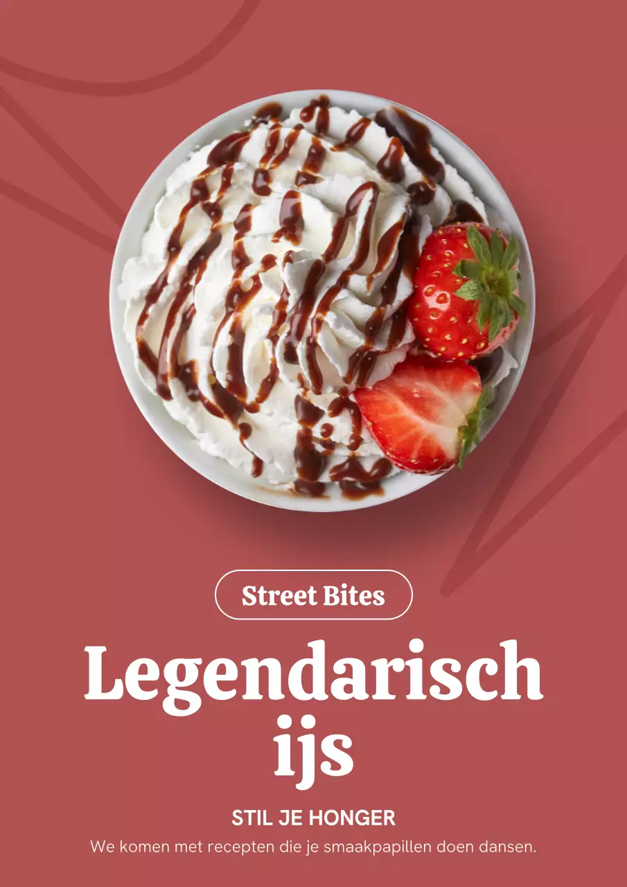 Rode trendy dessertpromotieposter