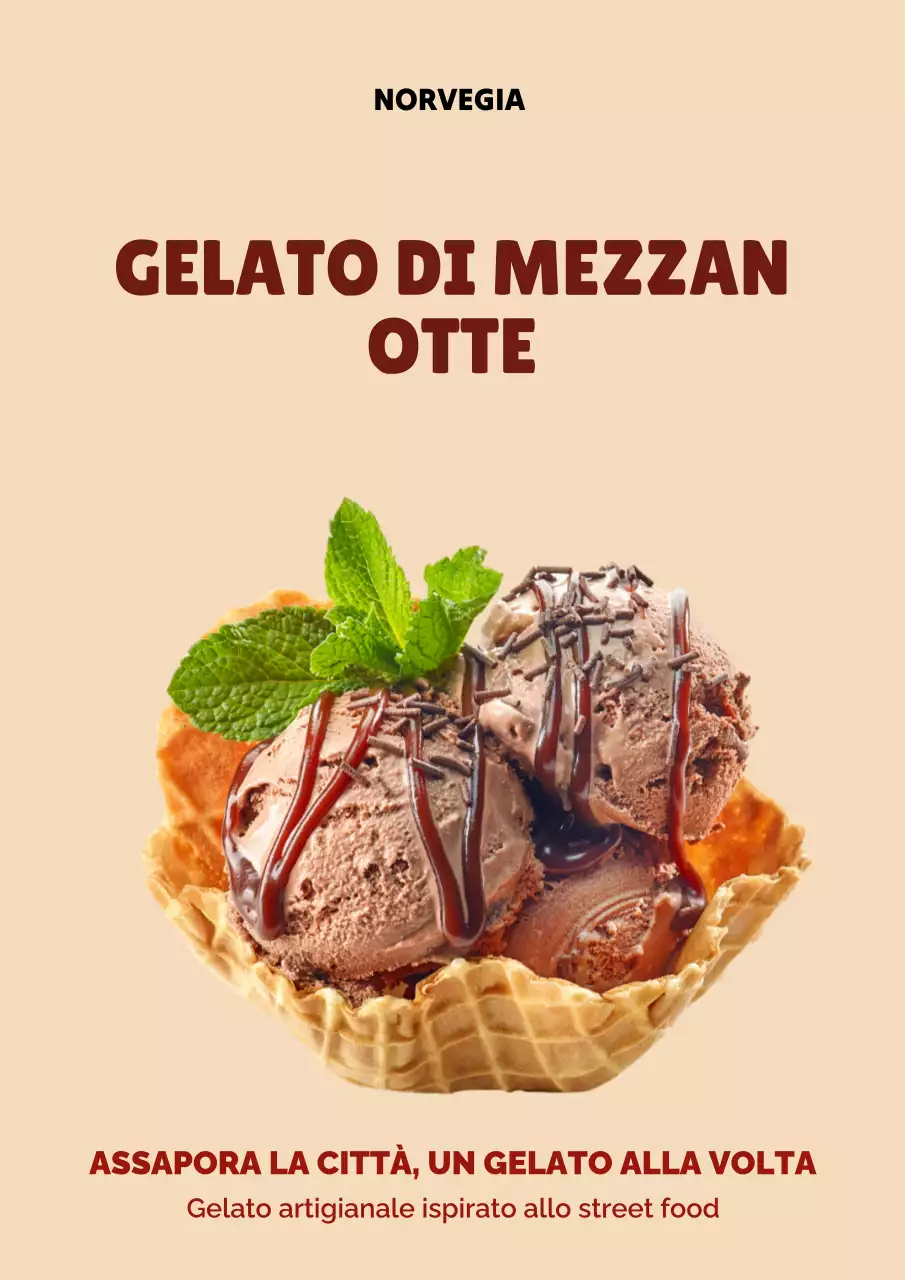 Poster promozionale di dessert moderno beige