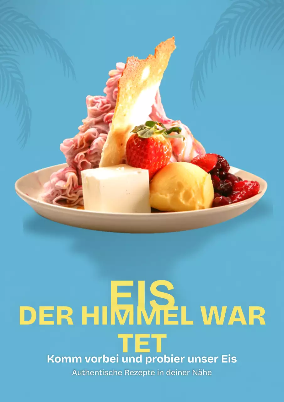 Blaues, kräftiges Eiscreme-Werbeplakat