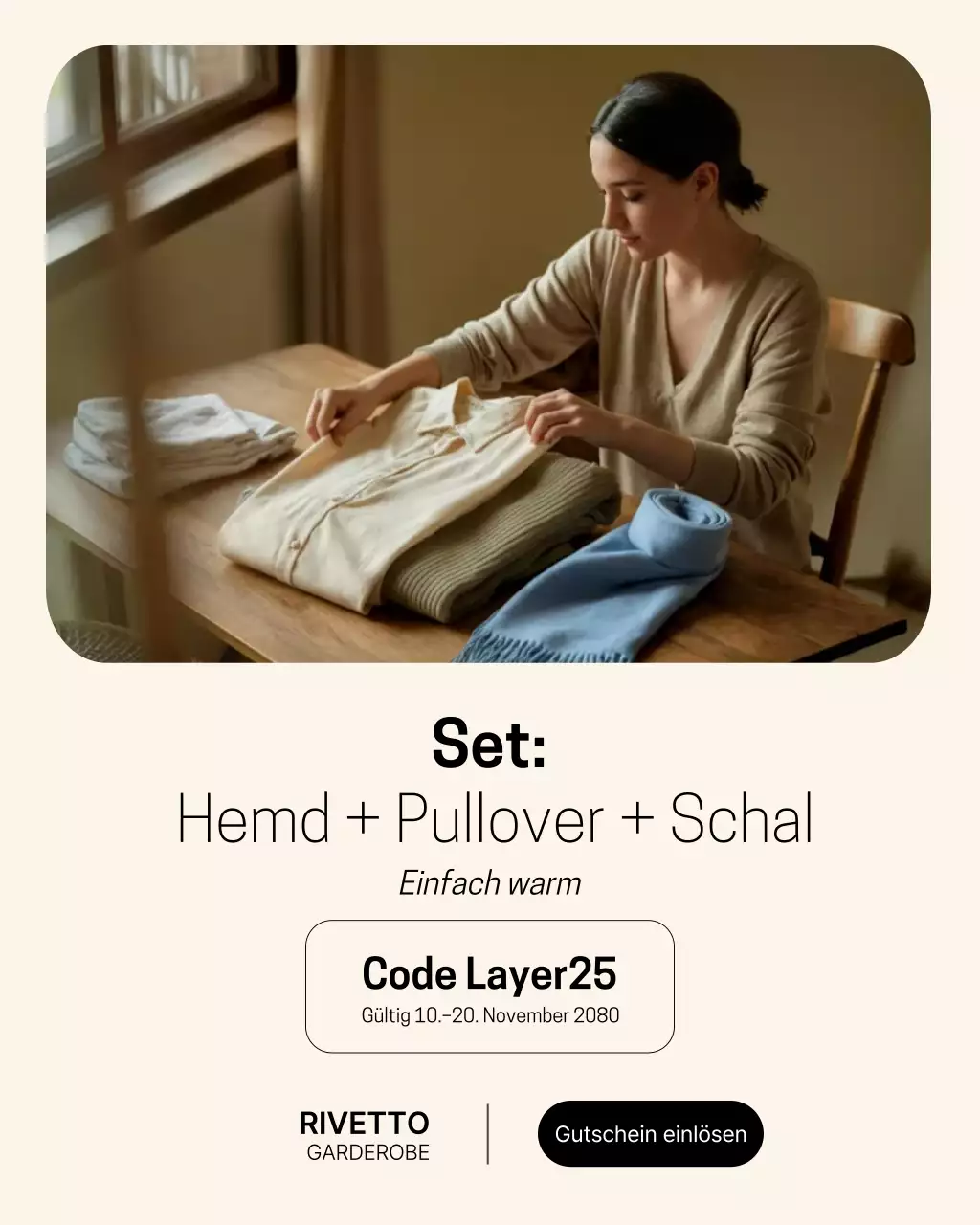 Instagram-Post zur Beige Rustic Fashion-Werbung