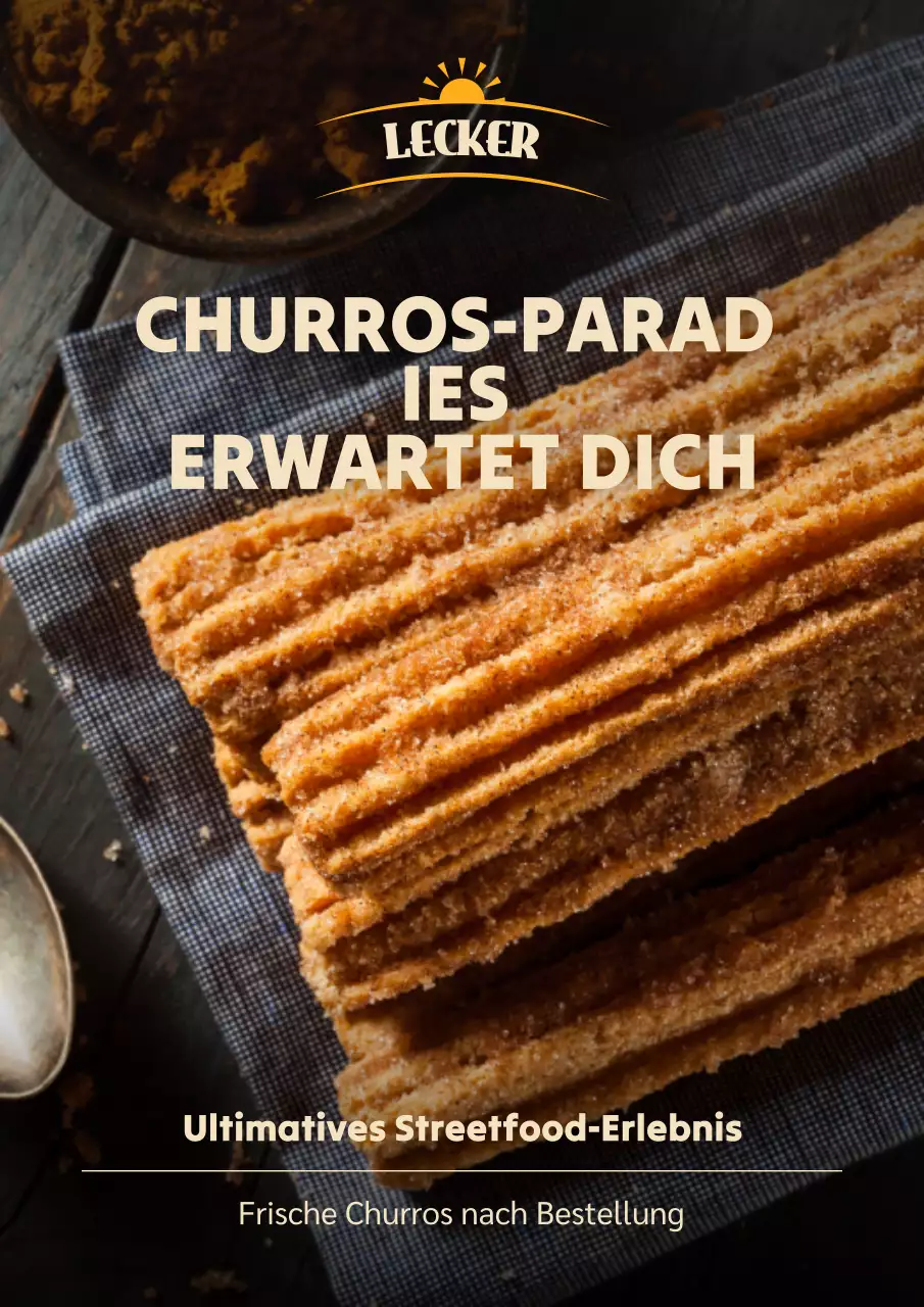 Orange rustikale Churros-Werbung Poster