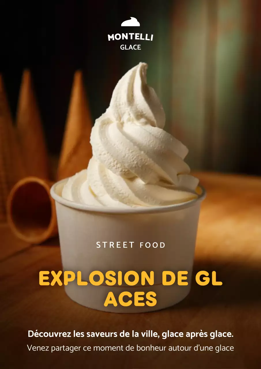 Affiche publicitaire pour la crème glacée Brown Classic