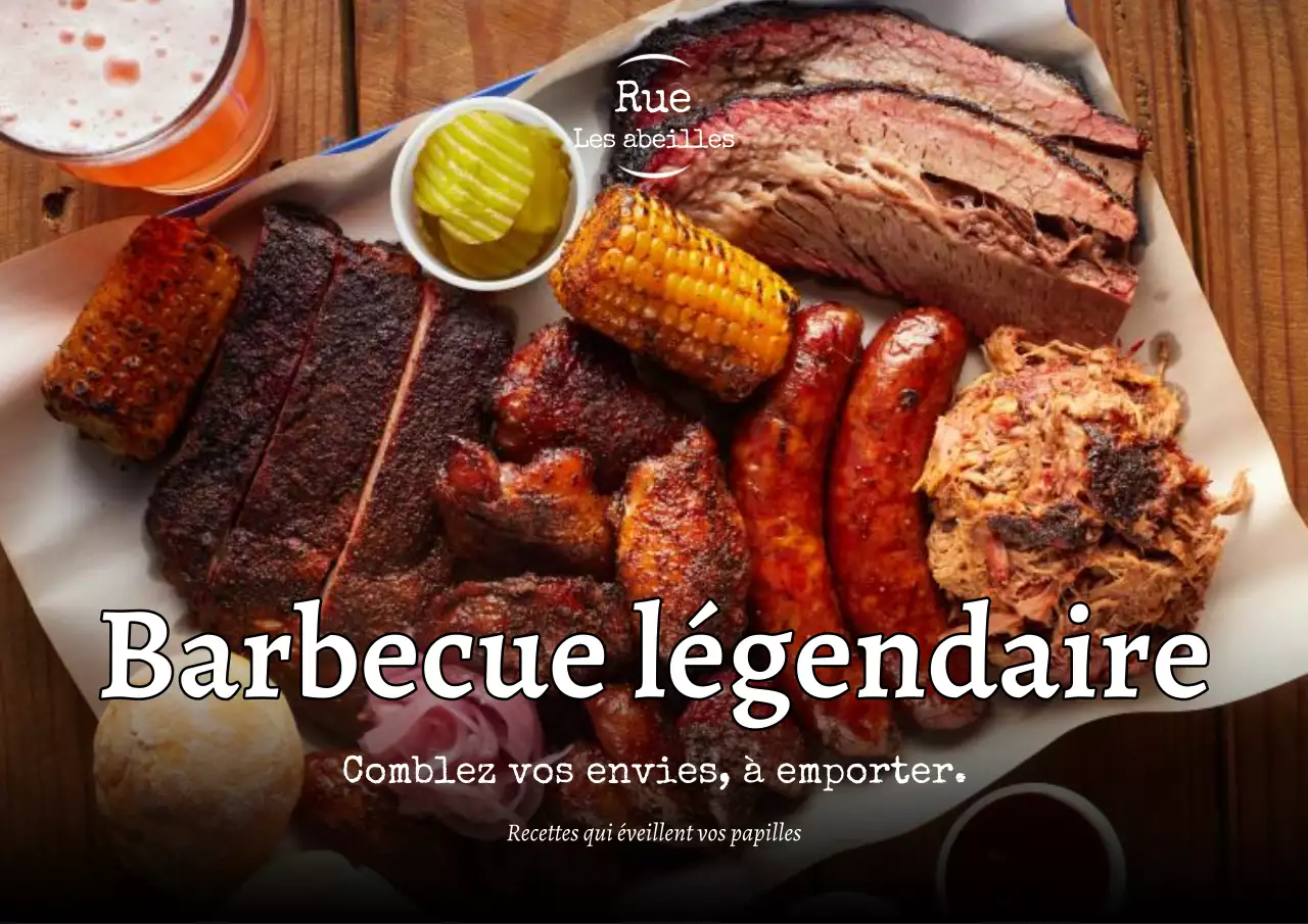 Affiche de bouchées de barbecue légendaires dans la rue