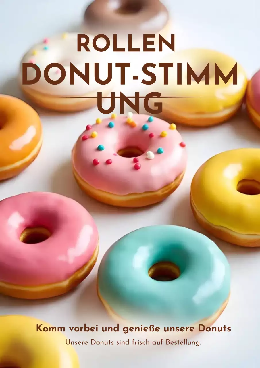 Pinkes, trendiges Donuts-Werbeplakat