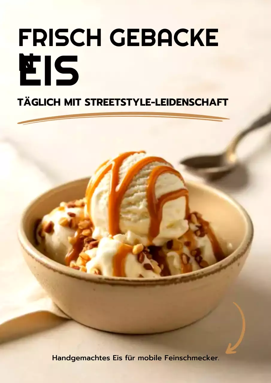 Beiges trendiges Dessert-Werbeplakat