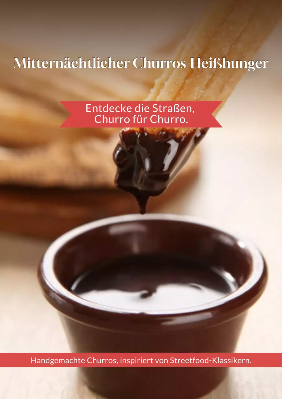 Brown Rustikales Churros-Anzeigenplakat
