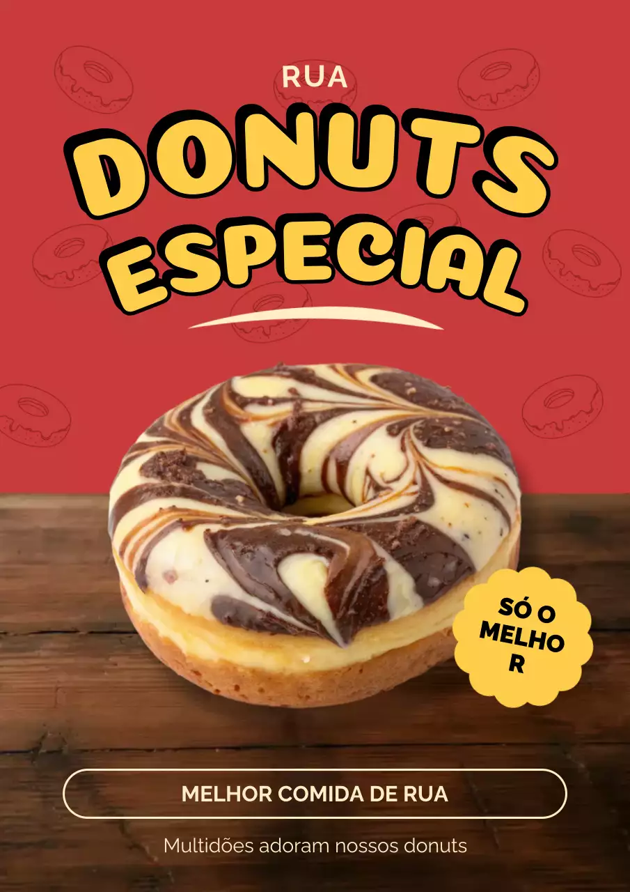 Cartaz de propaganda de donut retrô vermelho