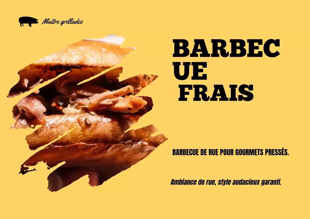 Affiche de barbecue fraîchement roulé