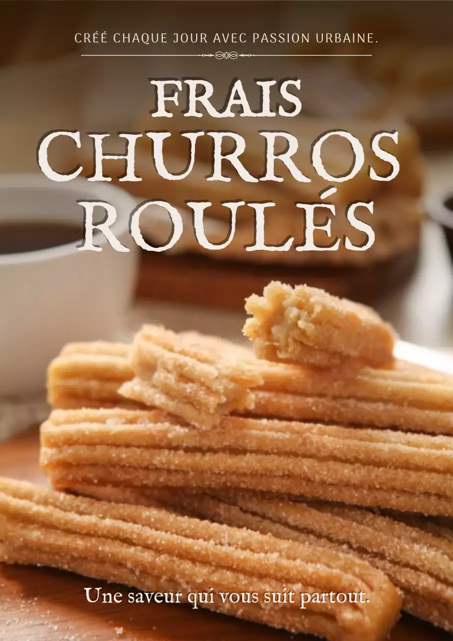 Affiche publicitaire pour les churros rustiques
