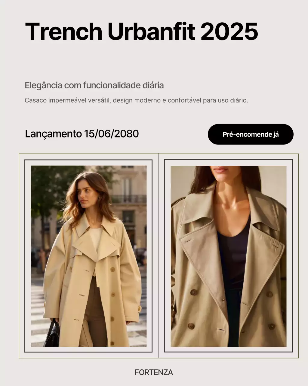 Postagem de promoção de moda moderna bege no Instagram