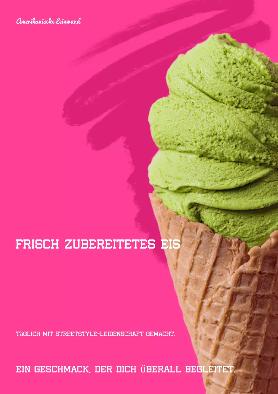 Grünes trendiges Eiscreme-Werbeplakat