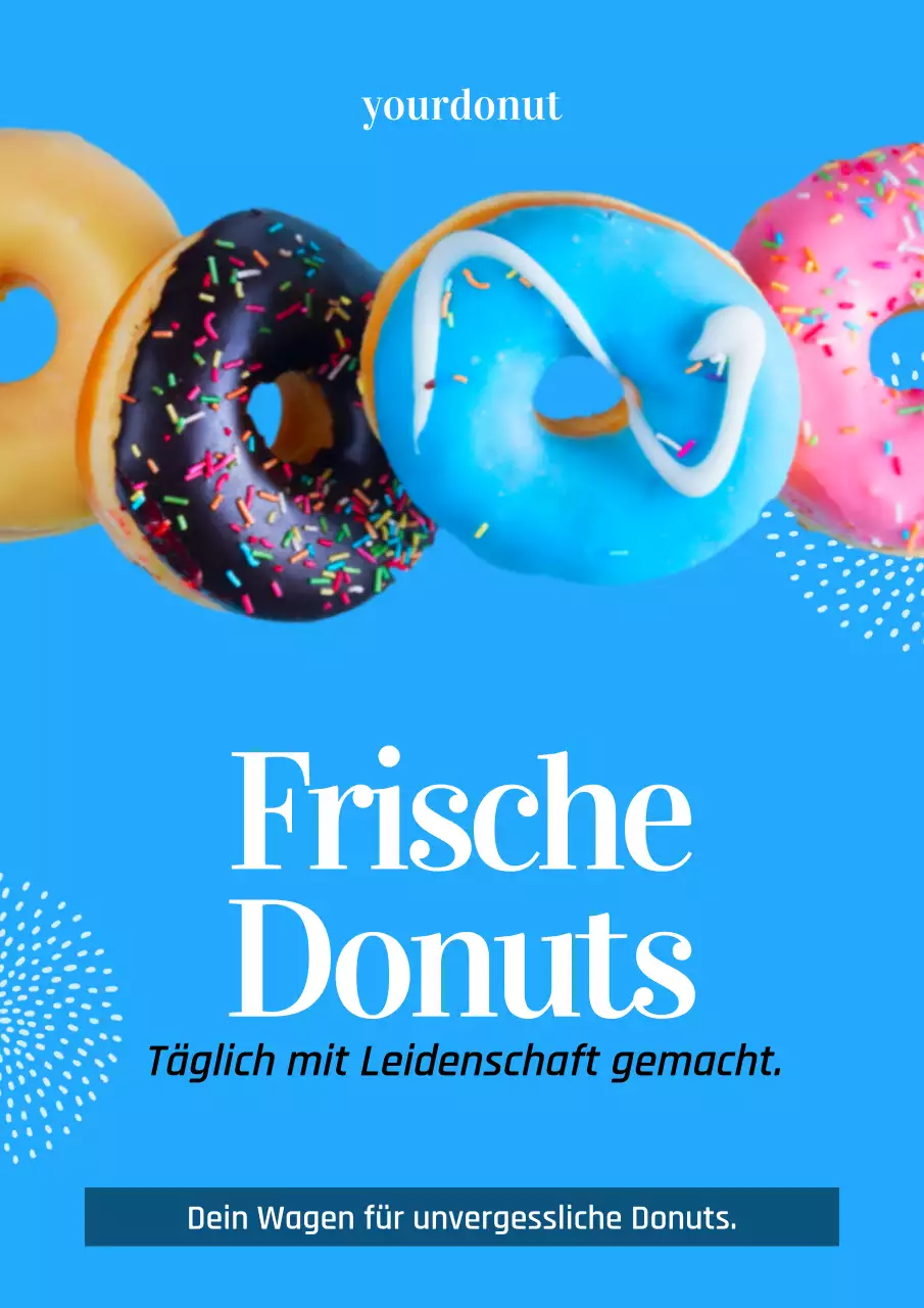 Blaues trendiges Donuts-Werbeplakat