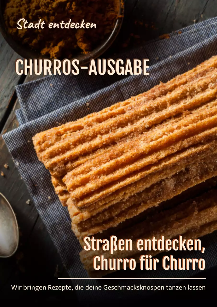 Rustikales Churros-Werbeplakat
