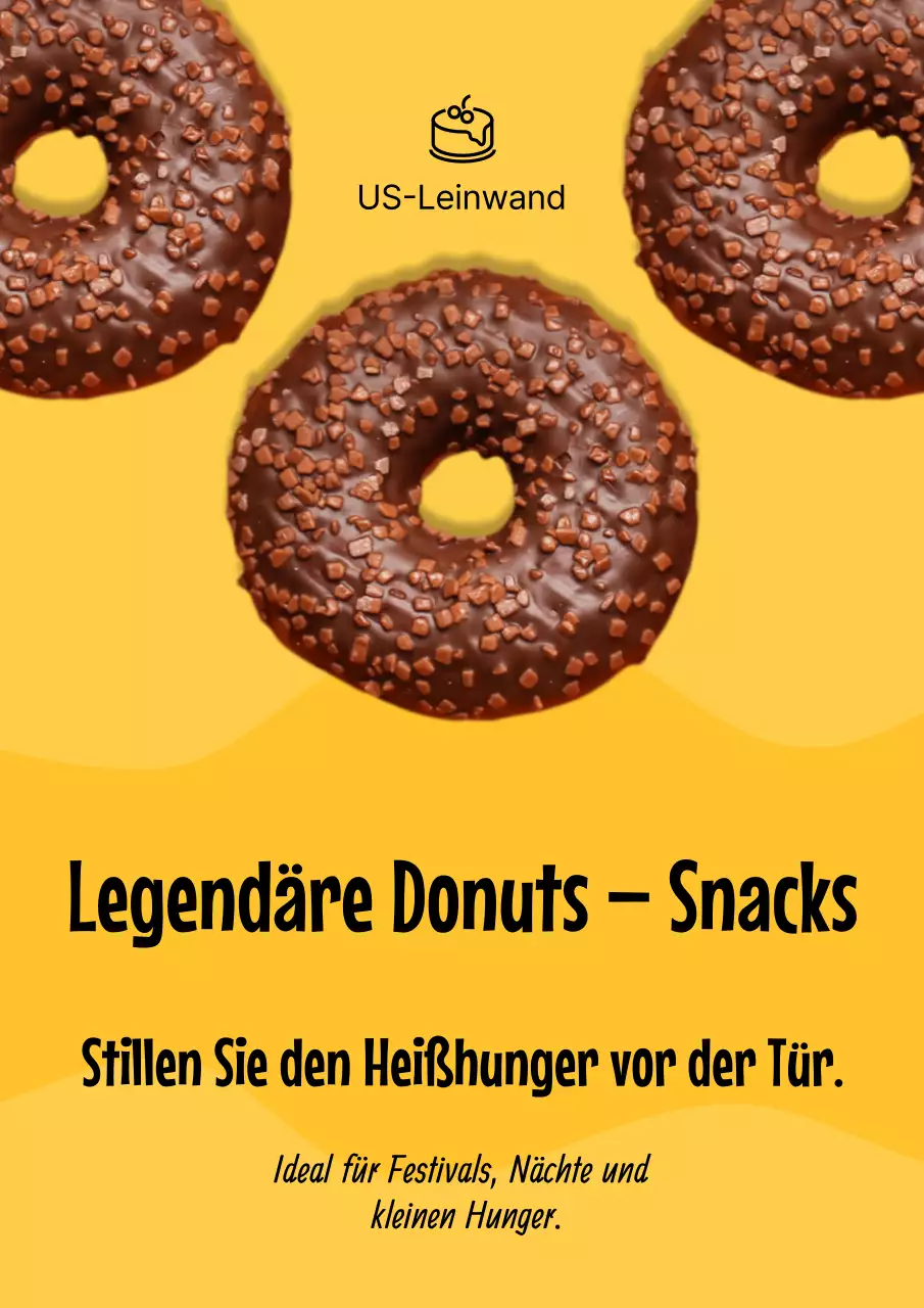 Gelbes trendiges Donut-Werbeplakat