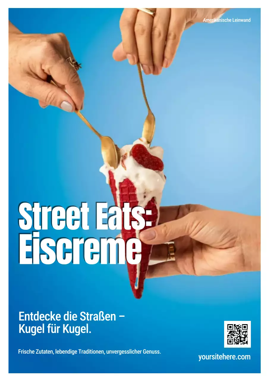 Pinkes trendiges Eiscreme-Werbeplakat