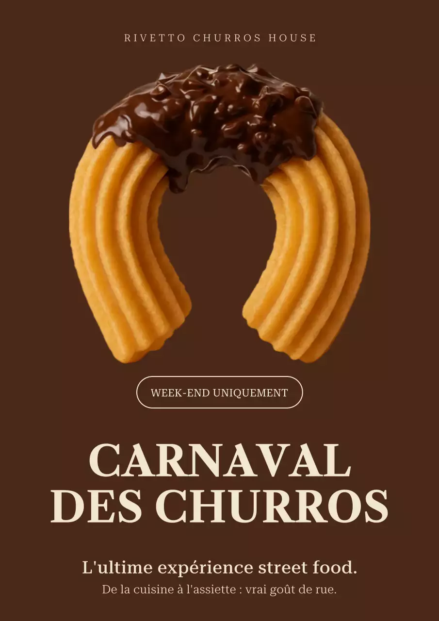 Affiche de promotion de nourriture rustique brune