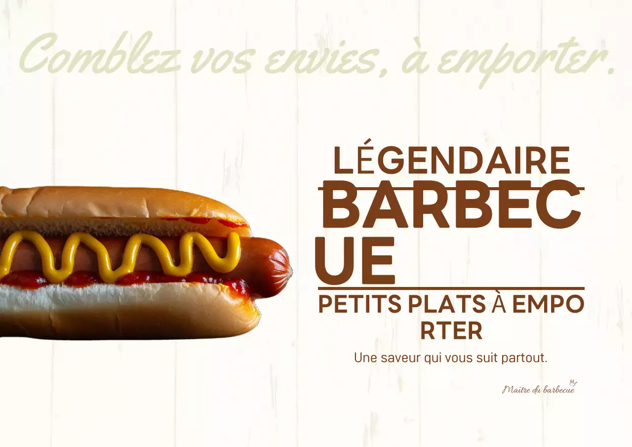 Affiche de bouchées de barbecue légendaires dans la rue