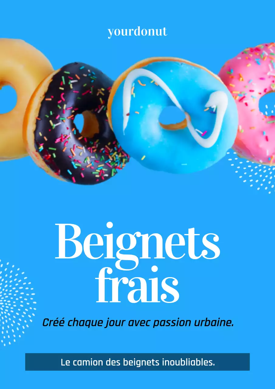 Affiche publicitaire Blue Trendy Donuts