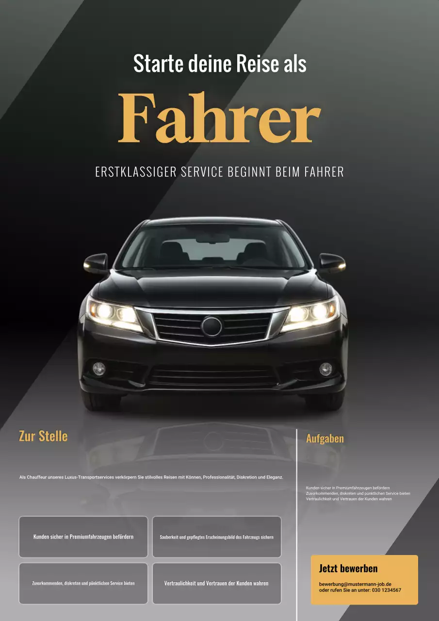 Gelbes und dunkelgraues Rekrutierungsposter