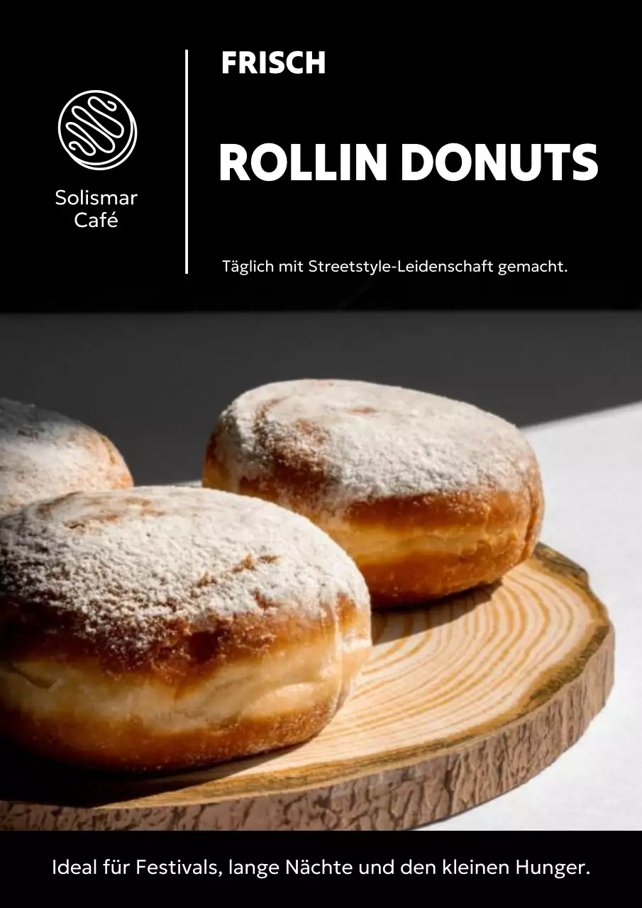 Braunes rustikales Donut-Werbeplakat