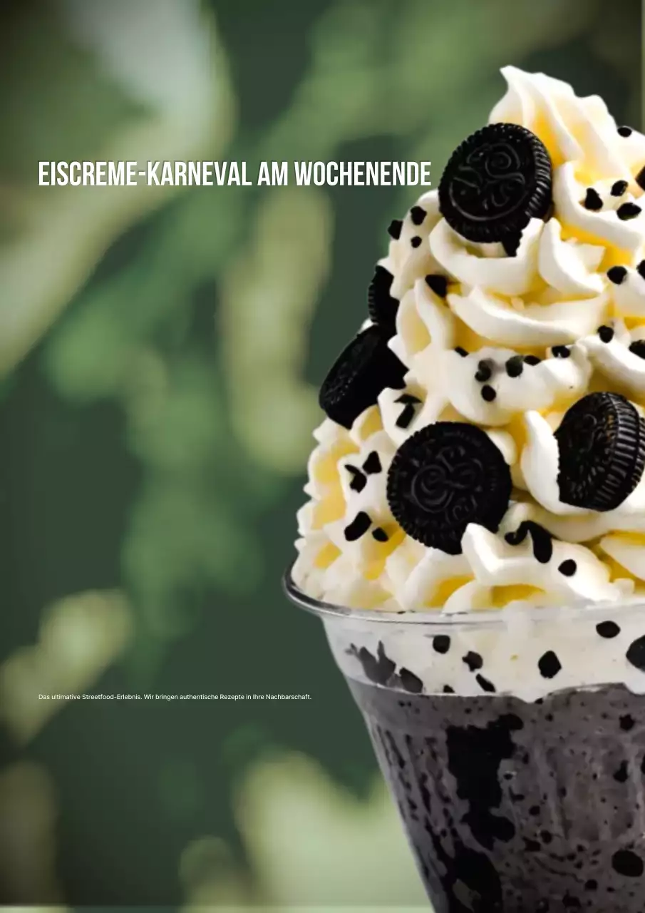 Schwarzes modernes Werbeplakat für Eiscreme