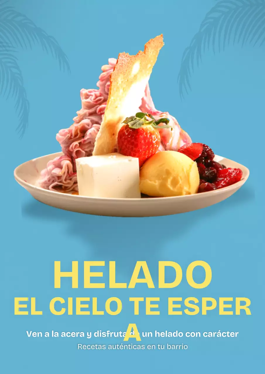Póster promocional de helado Blue Bold