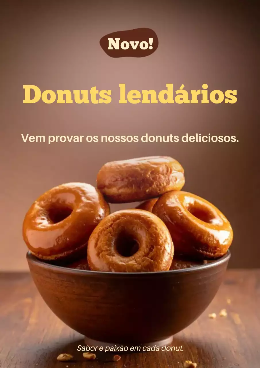 Cartaz de propaganda de donuts modernos bege