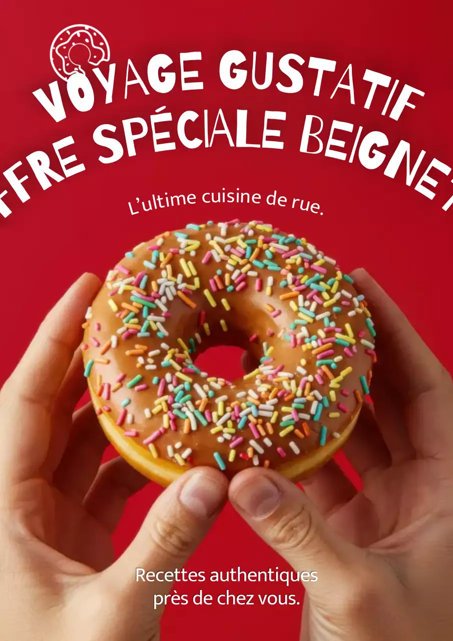 Affiche promotionnelle Red Trendy Donut