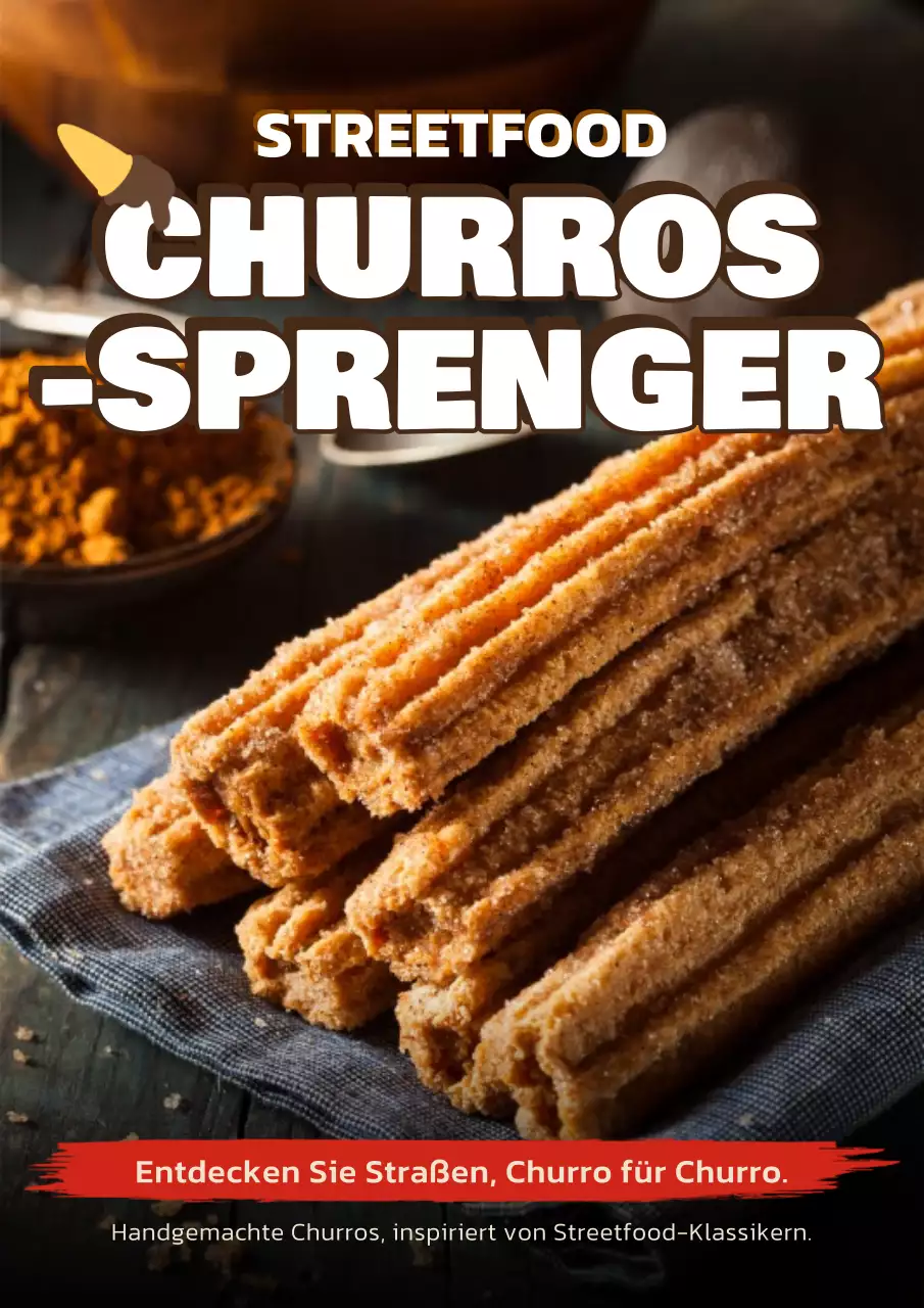 Brown Rustikales Churros-Anzeigenplakat