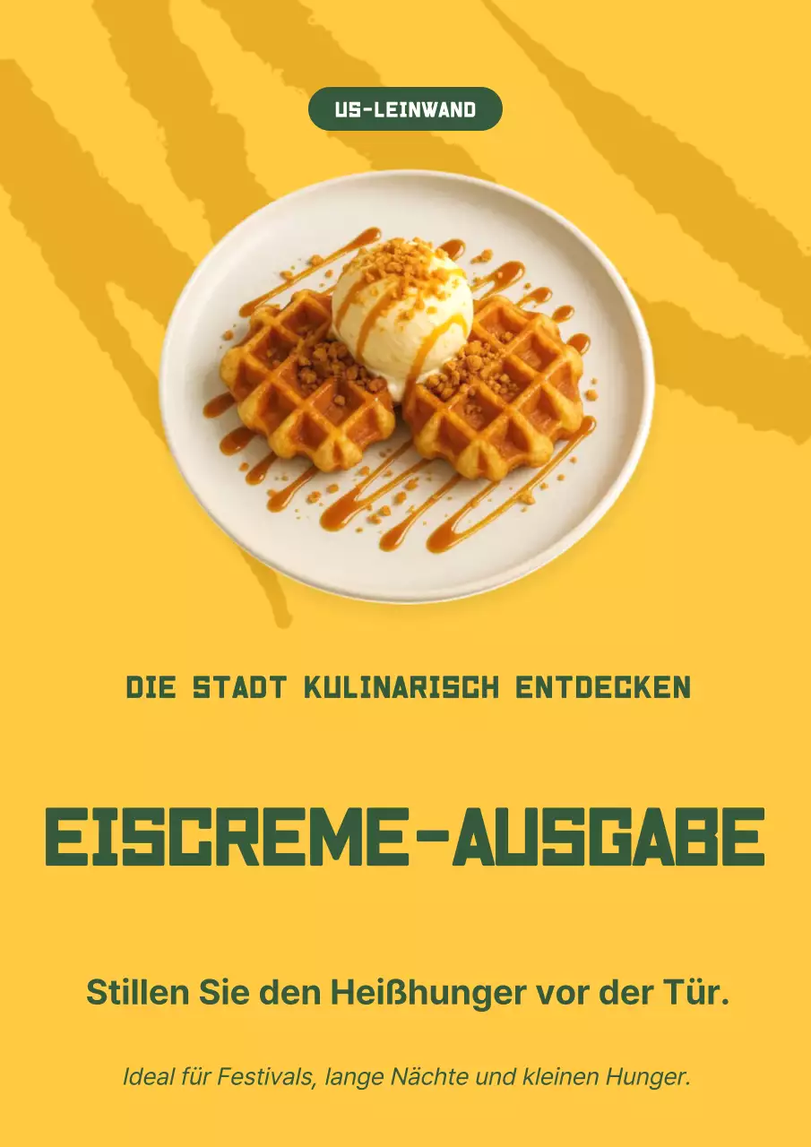 Gelbes Retro-Dessert-Werbeplakat