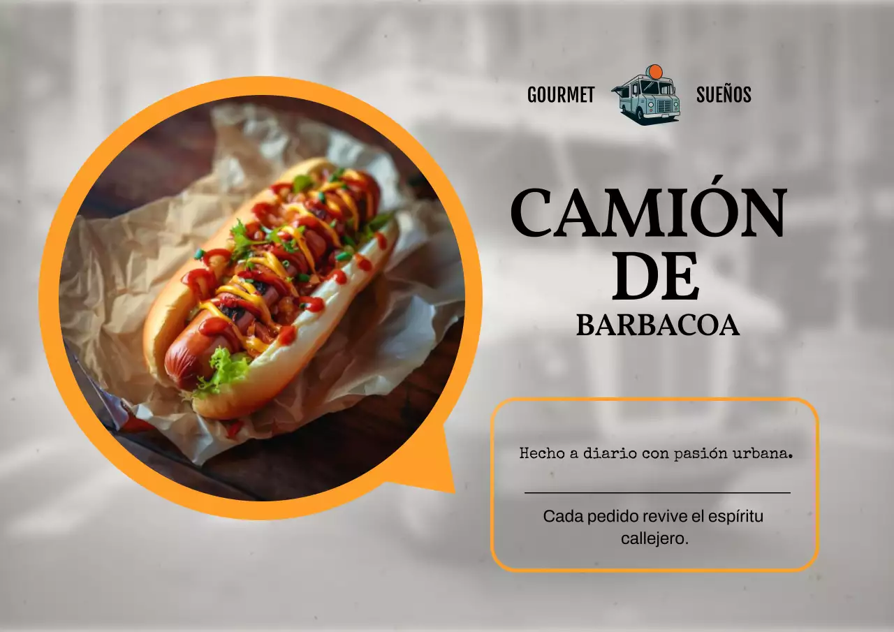 Póster del camión de barbacoa Foodie Dreams