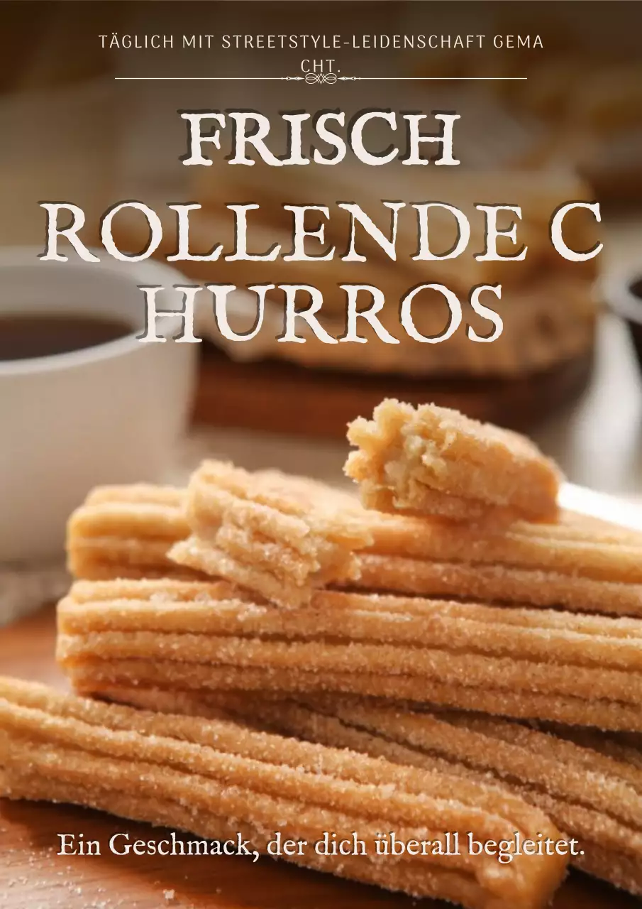 Rustikales Churros-Werbeplakat
