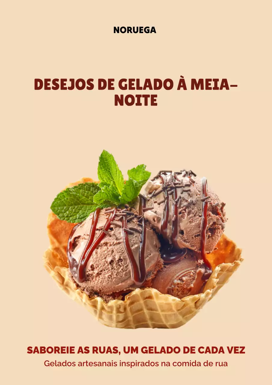 Poster Moderno Bege da Promoção da Sobremesa
