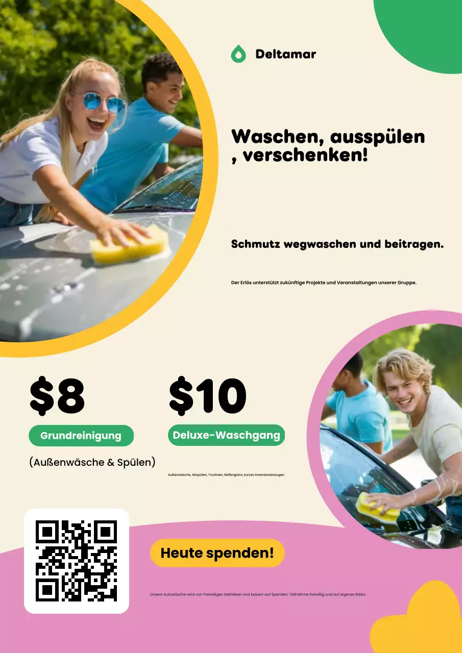 Cremegelbes und rosa Spendensammel-Kit Poster