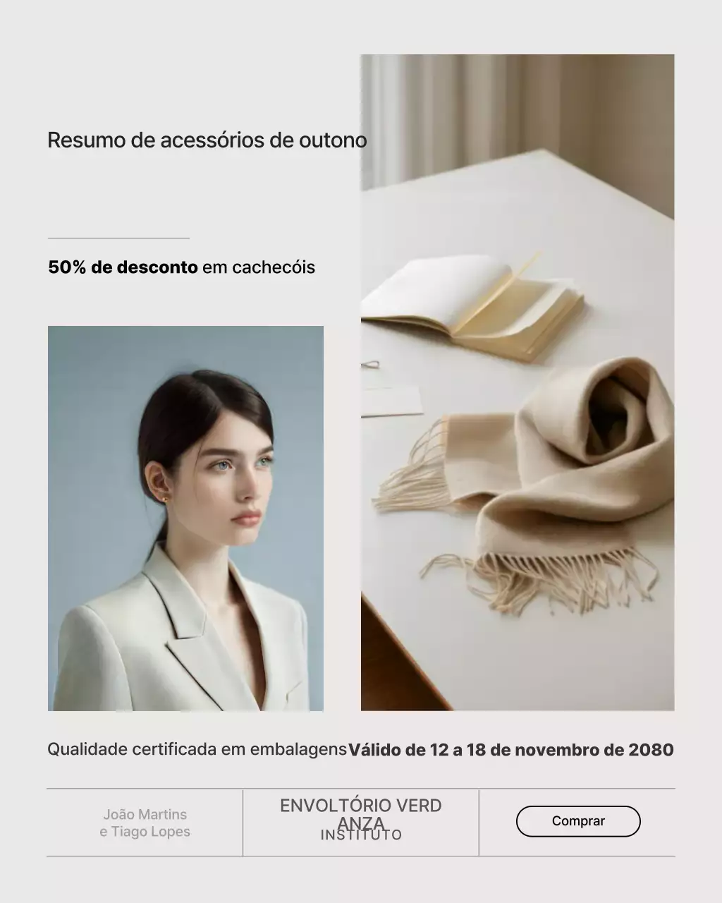 Postagem de promoção de moda moderna bege no Instagram
