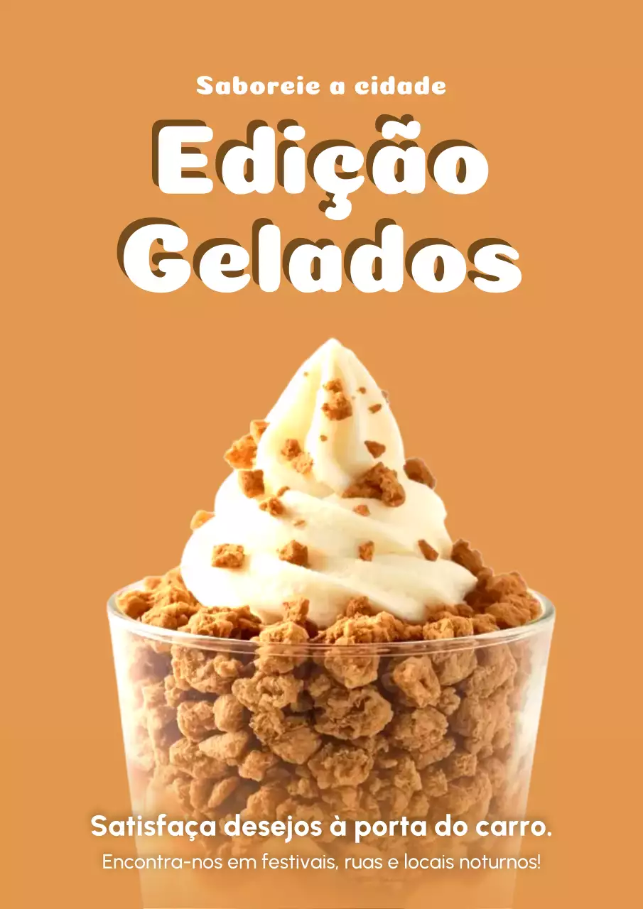 Cartaz promocional de sobremesa moderna laranja