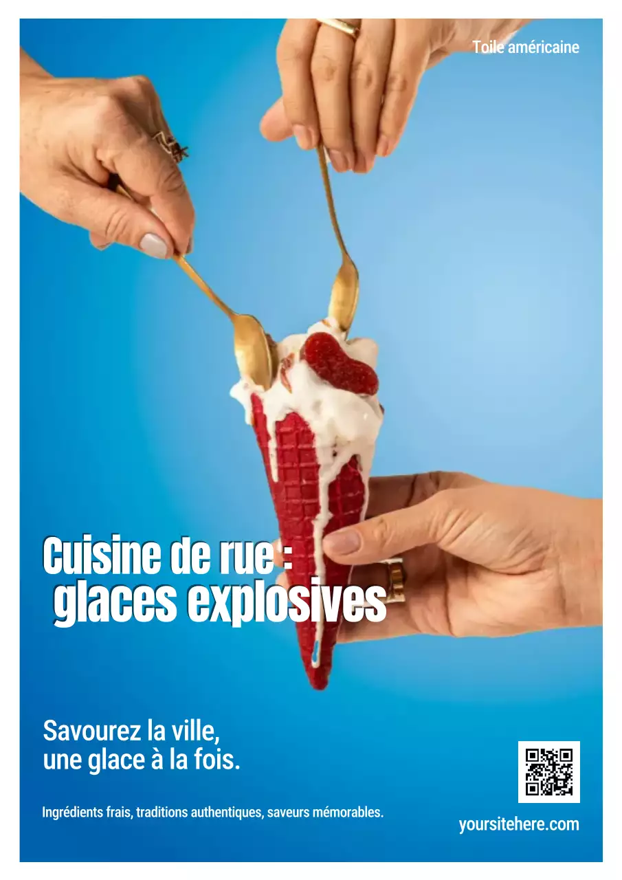 Affiche publicitaire pour une glace tendance rose
